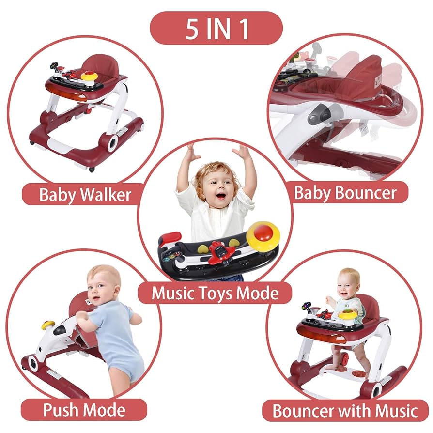 Amazon.com : Kinder King Baby Walker with Music & Lights, 5